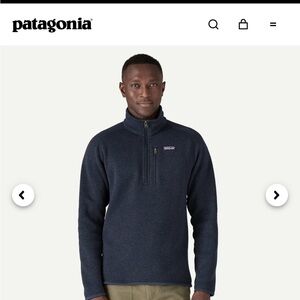 Never Worn Patagonia Men's Better Sweater® 1/4-Zip Fleece, Small, New Navy